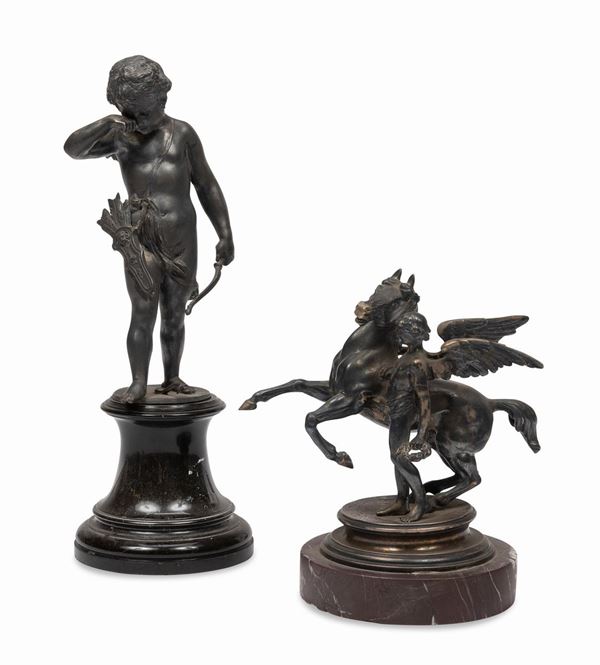 DUE SCULTURE IN PELTRO