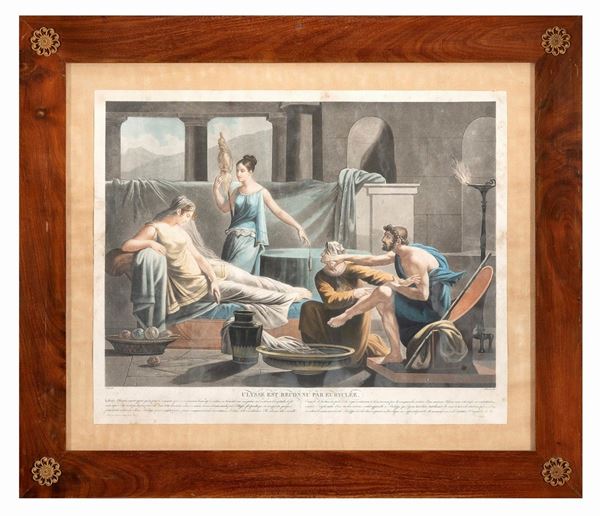 INCISIONE FRANCESE ULISSE E EURICLEA