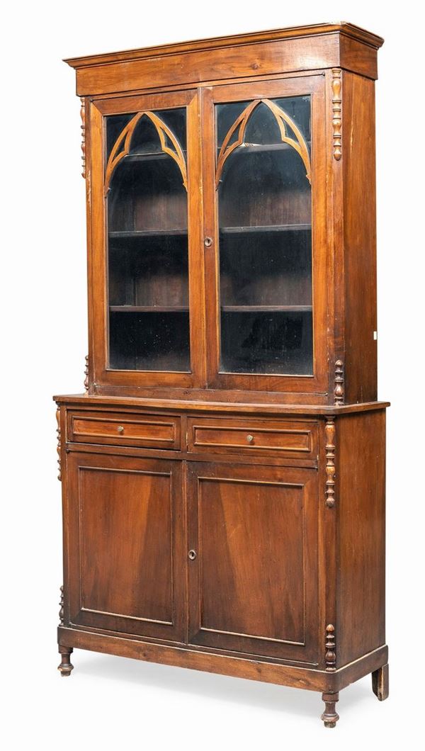 CREDENZA VETRINA IN NOCE, ITALIA CENTRALE