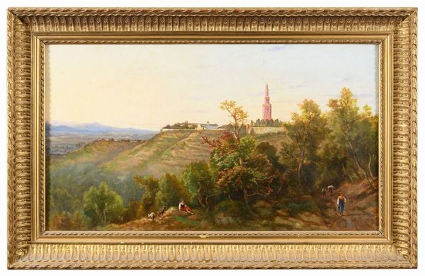 PAESAGGIO CON BORGO DI GIUSEPPE PURICELLI GUERRA