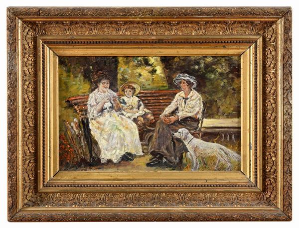 DIPINTO DONNE AL PARCO DEL NOVECENTO