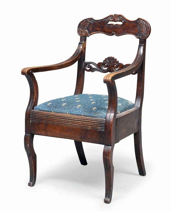 POLTRONCINA IN MOGANO, XIX SECOLO