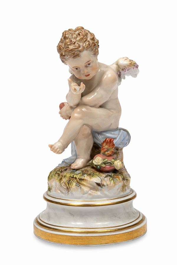 FIGURA DI CHERUBINO IN PORCELLANA, MEISSEN