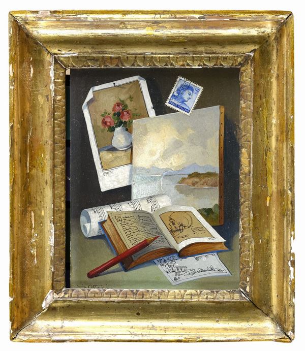 DIPINTO TROMPHE-L'OEIL DI SILVIO OTTAVIANI