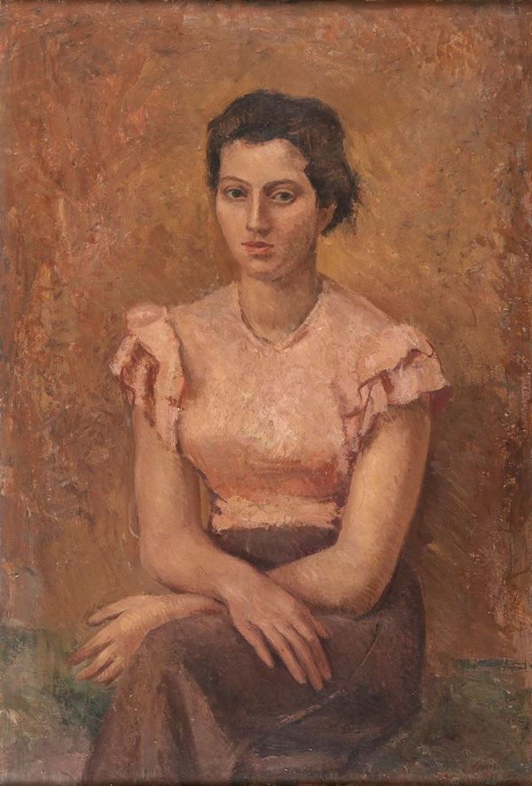 DIPINTO DONNA SEDUTA DI FRANCO GIROSI