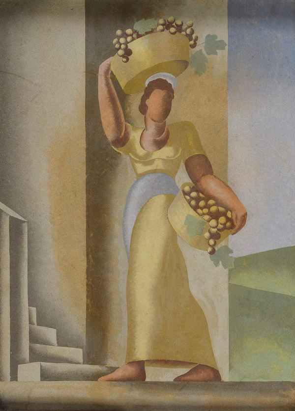 TECNICA MISTA ALLEGORIA DELL'AUTUNNO, ANNI'30
