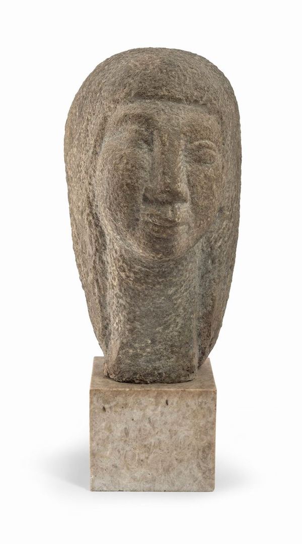 SCULTURA TESTA IN PIETRA ATTRIBUITA A GIUSEPPE MAZZULLO