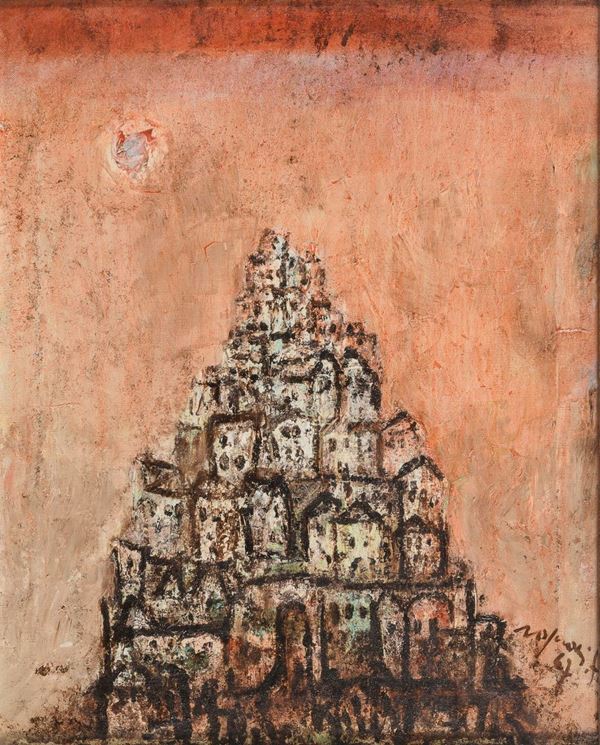 DIPINTO CITTÀ ANTICA DI FRANCO ROGNONI, 1967