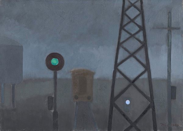 DIPINTO STAZIONE DI FRANCO VILLORESI, 1953