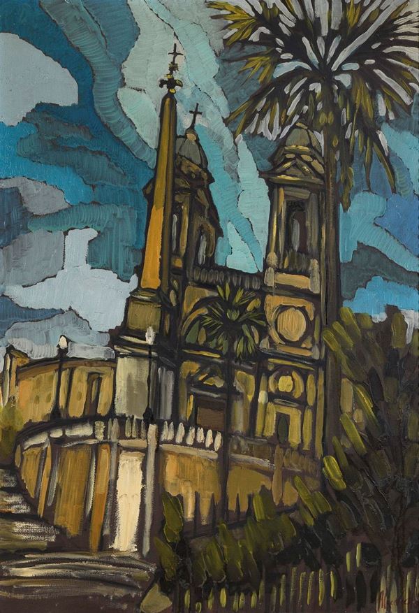DIPINTO TRINITÀ DEI MONTI DI ACHILLE SDRUSCIA, 1959