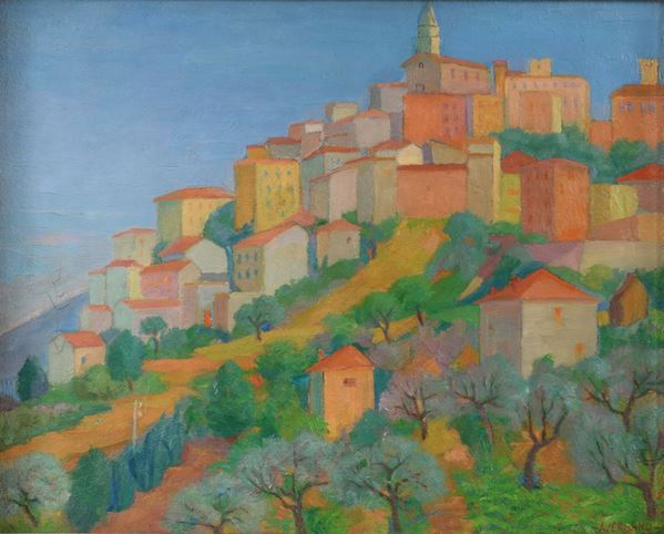 DIPINTO FIUGGI DI LUIGI AVERSANO, 1956