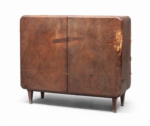 CREDENZA IN MOGANO E PELLE, 1930 ca.
