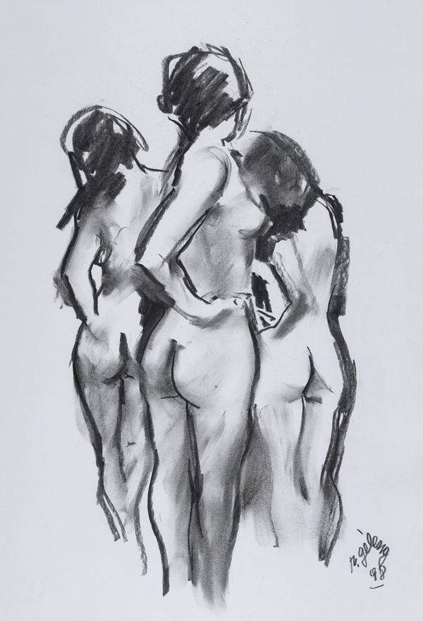 CARBONCINO TRE NUDI DI RINALDO GELENG, 1998