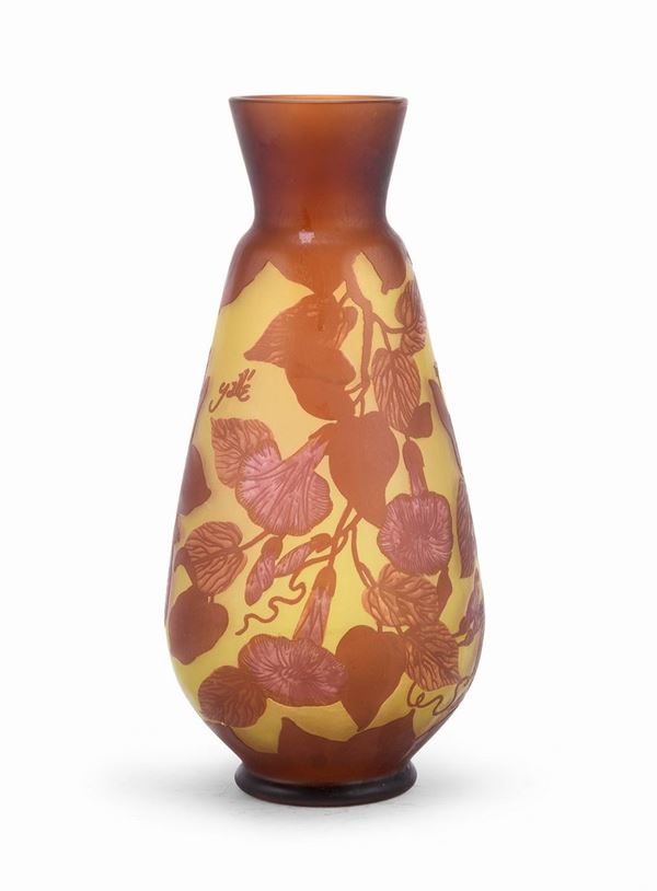 VASO IN VETRO, FIRMATO GALLÉ