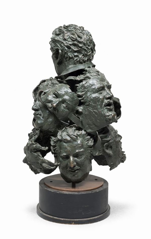 BRONZO VOLTI DI PETER USTINOV DI ENZO PLAZZOTTA, 1968