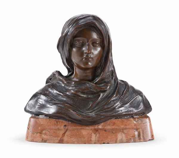 BRONZO MADONNA VELATA DI ANTONIO UGO