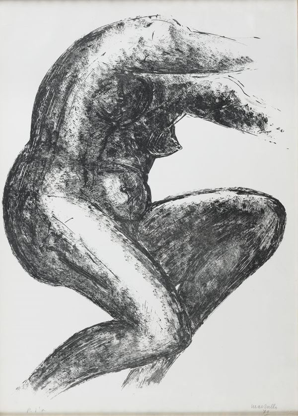 LITOGRAFIA NUDO DI GIUSEPPE MAZZULLO, 1972