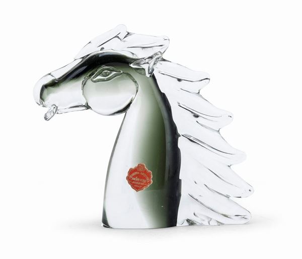 TESTA DI CAVALLO IN VETRO, PROBABILMENTE NASON MURANO
