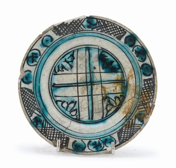 PIATTINO IN MAIOLICA, PROBABILMENTE GRECIA