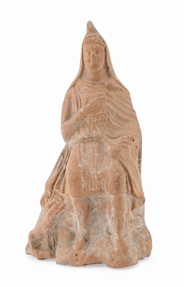 SCULTURA IN TERRACOTTA DI STILE ETRUSCO