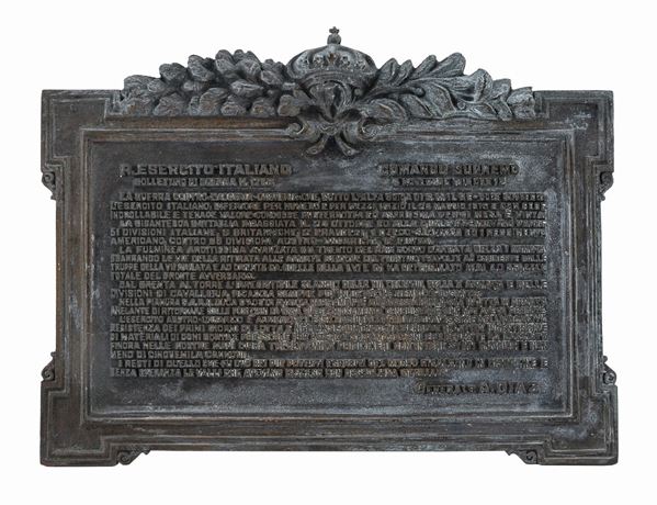 PLACCA IN BRONZO, REGIO ESERCITO ITALIANO
