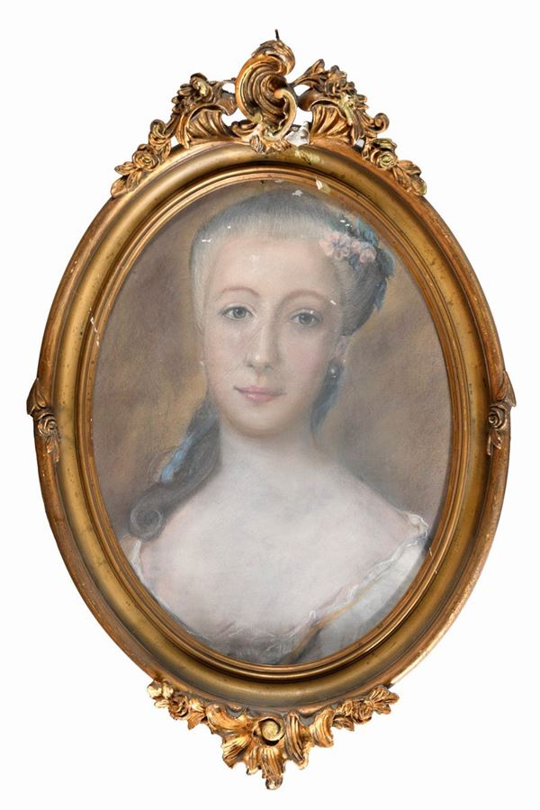 PASTELLO GIOVANE DONNA DI PITTORE FRANCESE