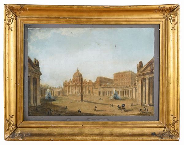 ACQUERELLO VEDUTA DI SAN PIETRO