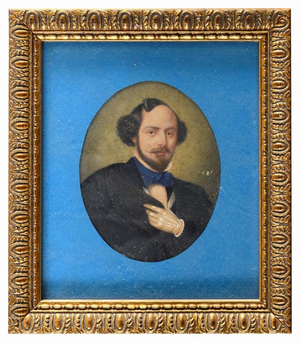 MINIATURA RITRATTO DI NOBILE NAPOLETANO F.TO DE MAJO