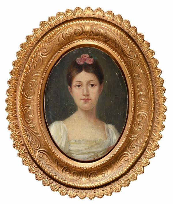 PICCOLO RITRATTO DI RAGAZZA CON ROSE