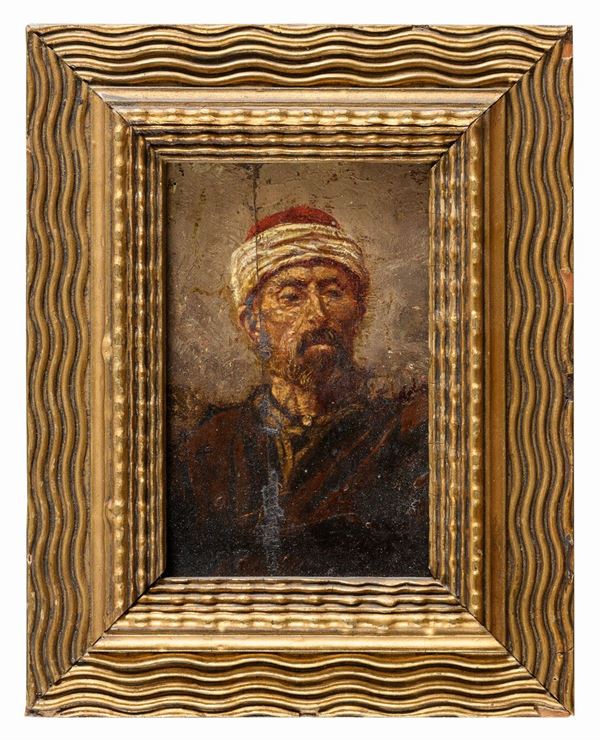 DIPINTO RITRATTO DI PERSONAGGIO ARABO