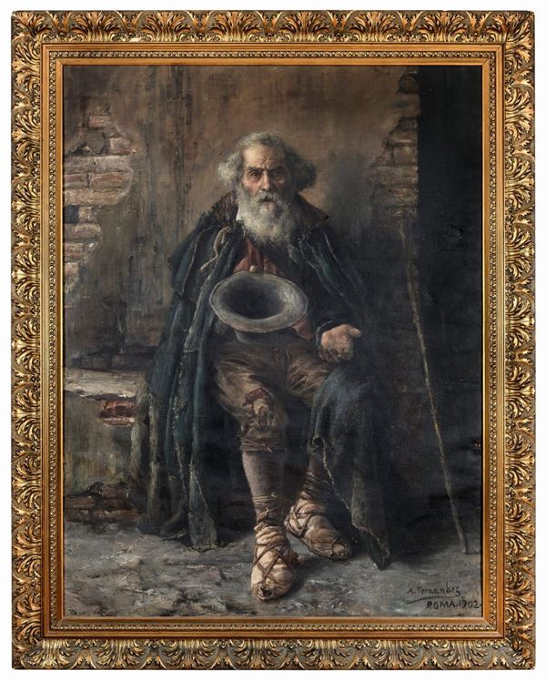 DIPINTO MENDICANTE DI AMALIO FERNANDEZ