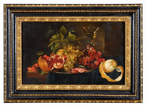 COPPIA DI NATURE MORTE CON CORNICI S. ROSA