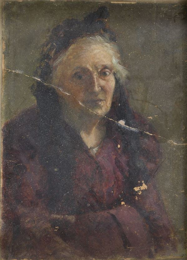 DIPINTO RITRATTO DI ANZIANA