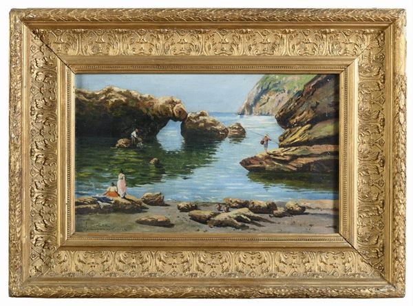 DIPINTO MARINA PICCOLA A CAPRI DI FEDERICO CORTESE