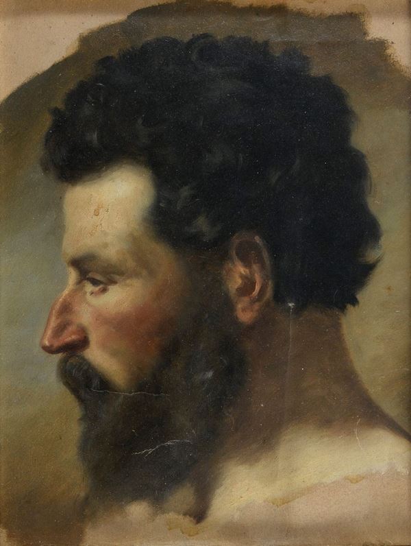 DIPINTO STUDIO DI VOLTO VIRILE