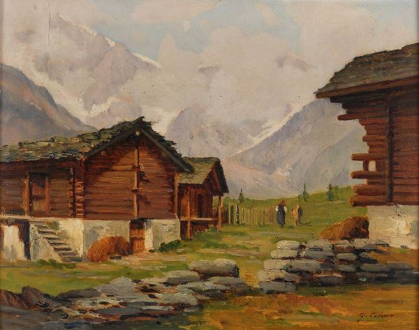 DIPINTO BAITE IN MONTAGNA F.TO G. COLINO