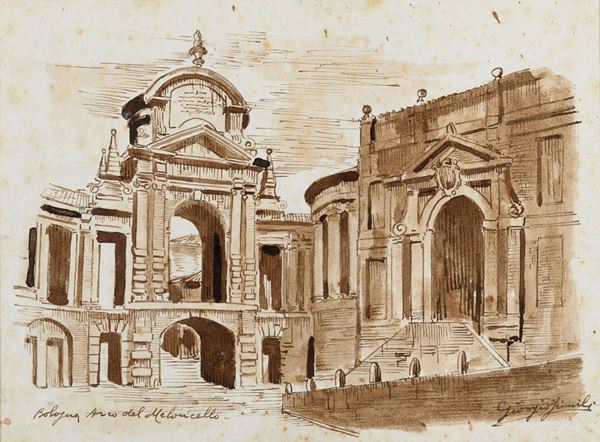 ACQUERELLO ARCO DEL MELONCELLO A BOLOGNA