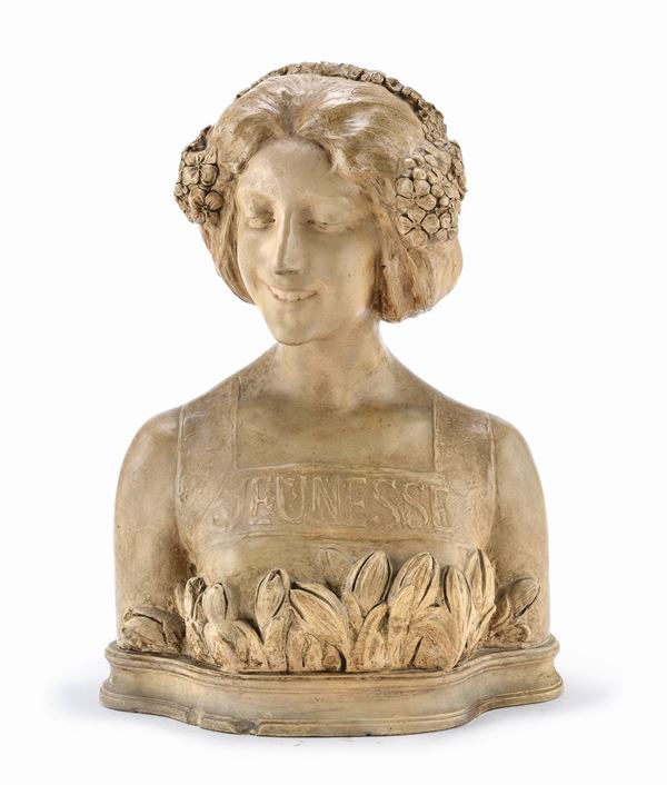 BUSTO LA JEUNESSE DI SCULTORE FRANCESE