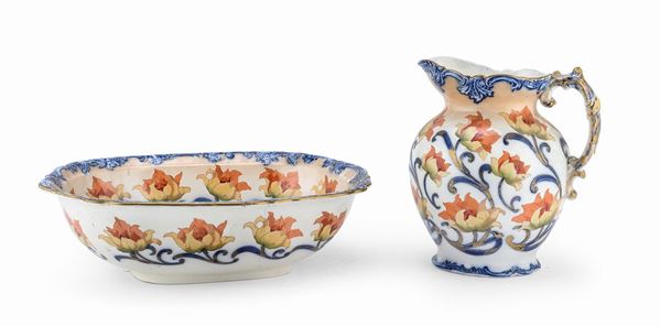 BROCCA E BACILE IN CERAMICA, INGHILTERRA