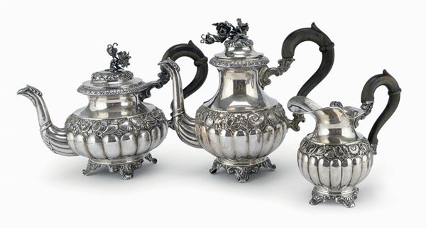 SERVIZIO DA TÈ E CAFFÈ IN ARGENTO, VENEZIA 1830/1840