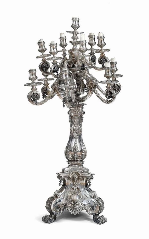 CANDELABRO IN ARGENTO, LONDRA ROBERT GARRARD 1840