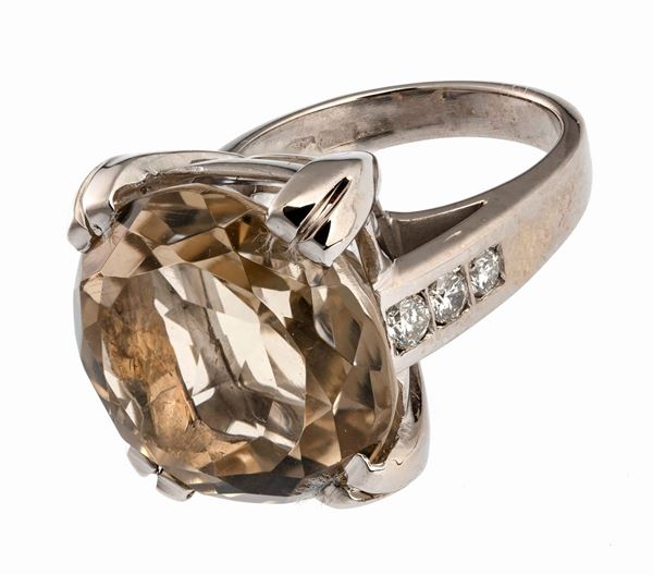 ANELLO CON QUARZO CITRINO E BRILLANTI