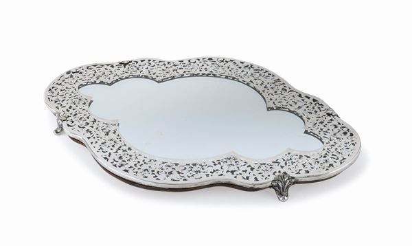 SPECCHIO DA TAVOLO IN ARGENTO, PERIODO DEL LIBERTY
