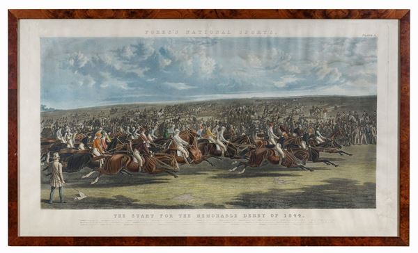 STAMPA DERBY DEL 1844 DI INCISORE INGLESE, DA HUNT