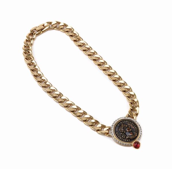 COLLANA CON MONETA, ANNI '80