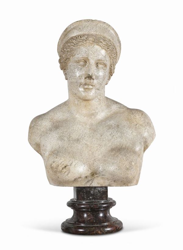 BUSTO DI DIANA IN MARMO BIANCO, XIX SECOLO