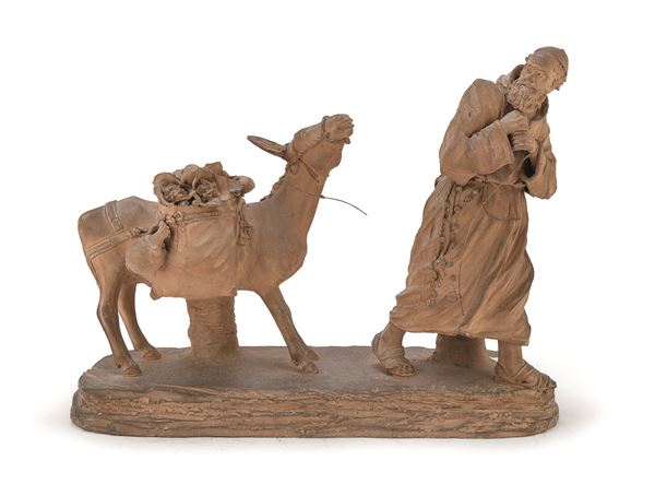 TERRACOTTA FRATE E ASINO DI SALVATORE SCUTO