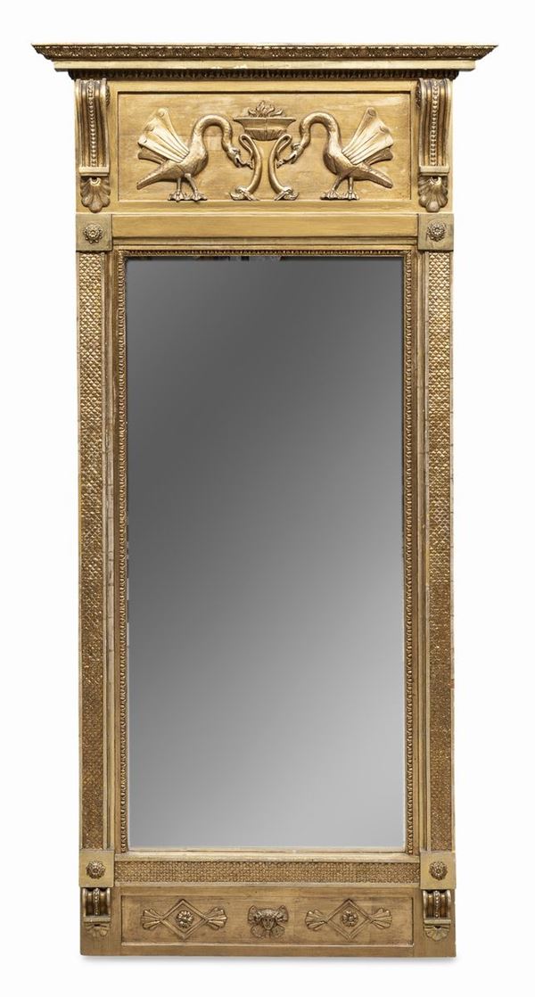 CAMINIERA IN LEGNO DORATO, INIZI XIX SECOLO