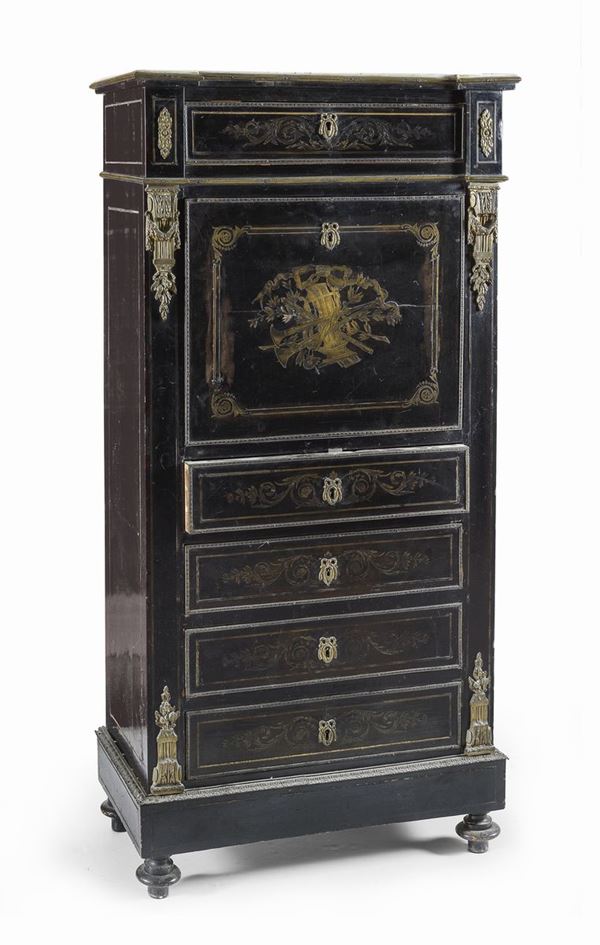 PICCOLO SECRETAIRE IN EBANO, FRANCIA NAPOLEONE III
