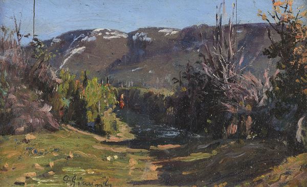 DIPINTO PAESAGGIO DI DOMENICO GIACINTI